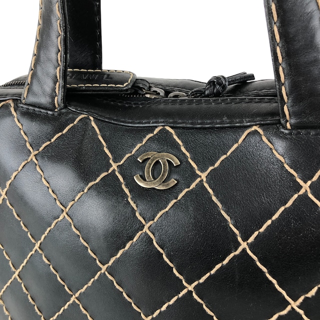 CHANEL シャネル トートバッグ ブラック ココマーク レザー vintage ヴィンテージ オールド hvn8p8