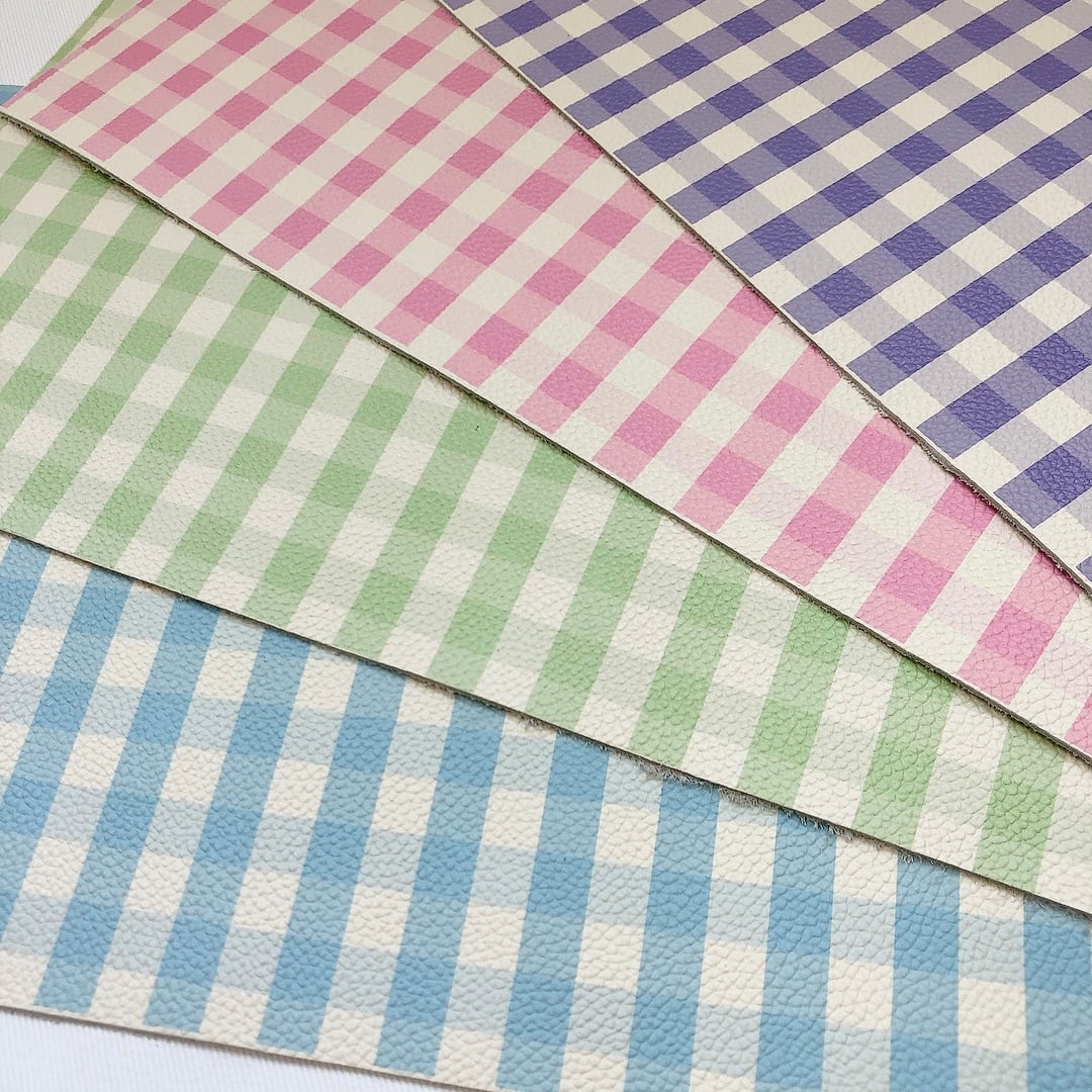 ギンガムチェック柄① [A4+1cm][あんぷりレザー] AP8-1 | and leather