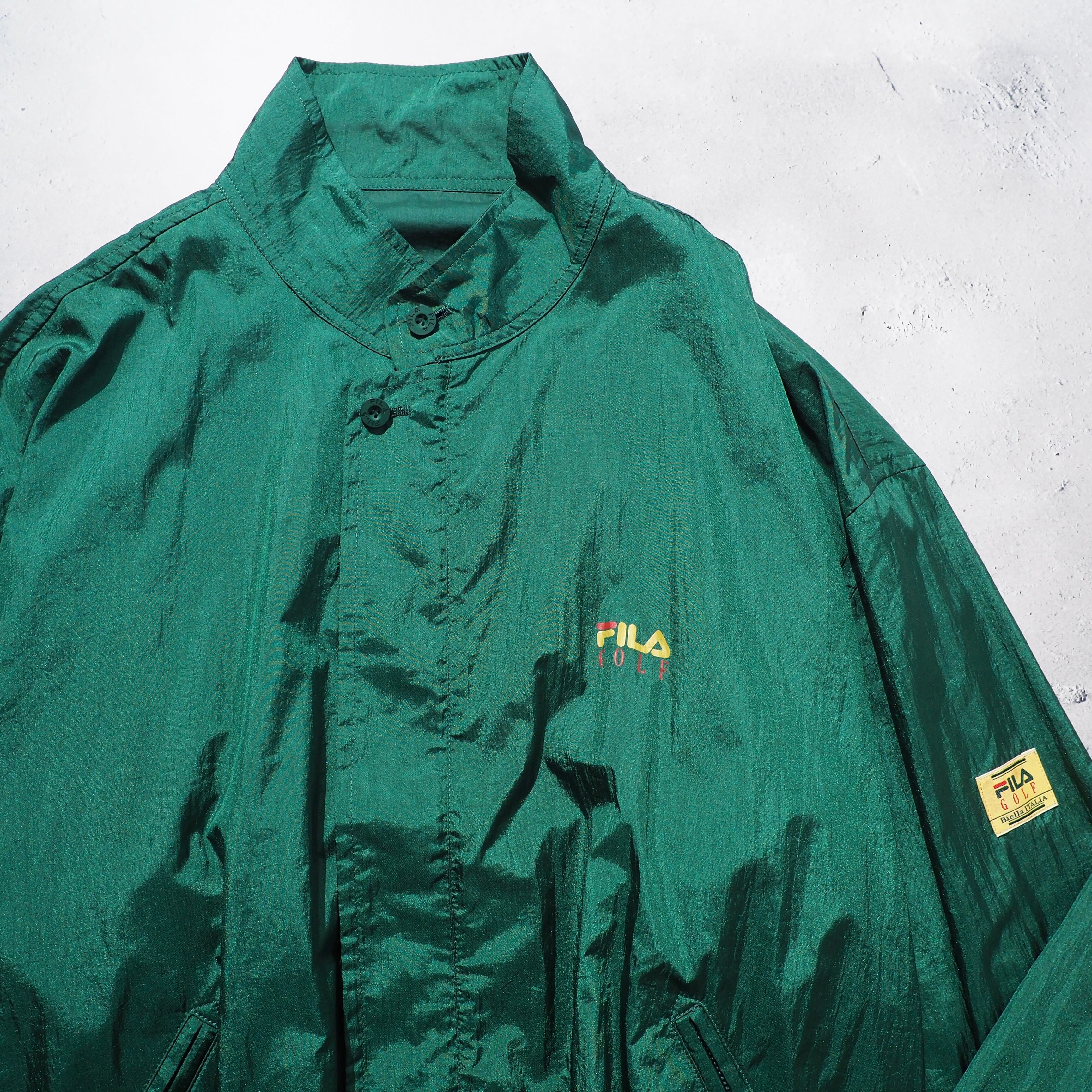 1990s " OLD FILA " Pop logo printed vintage loose nylon jacket