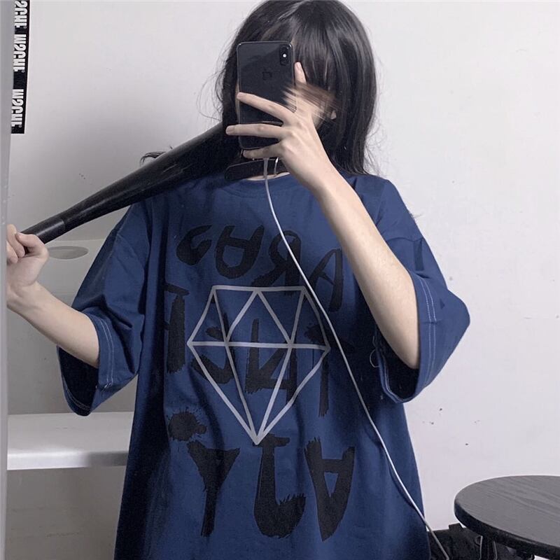 ルーズカジュアルトップス レディーススタイルスタンダードプリントTシャツ シャツ レトロ かわいい ケッペル80671447862