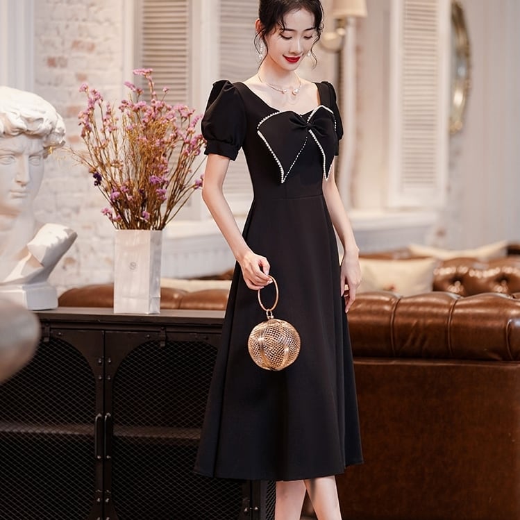 超美品 インポート　トップス　ドレス　ブラック　Sサイズ