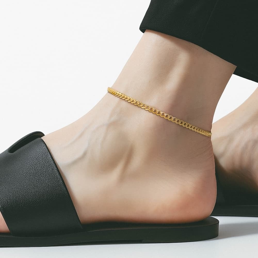 thin chain anklet (gold) #a1 | garcia
