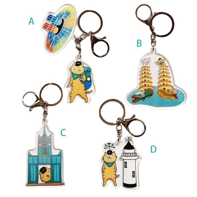 高雄MRT 猫駅長「みかん」×猫小姐 アクリルキーホルダー | 猫式