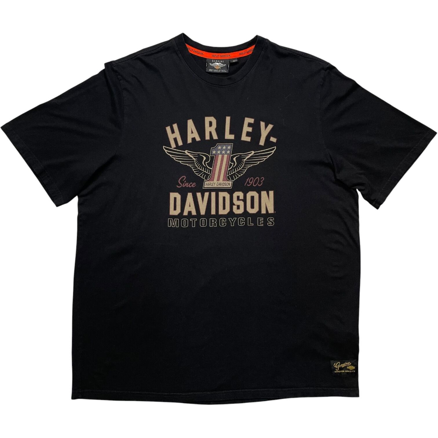 《XL》Harley-Davidson ハーレーダビッドソン Tシャツ フロントプリント ブラック no.10098