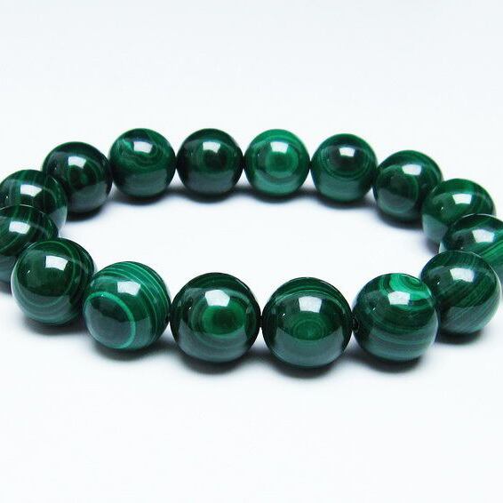 マラカイト ブレスレット 14mm 一点物 111-29374