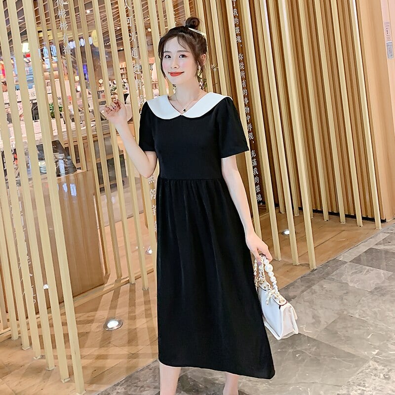 【新作】【送料無料】 8920＃授乳マタニティピーターパンカラースリミングルーズスタイリッシュドレス妊婦妊娠中の授乳ドレス AL expec371464273316