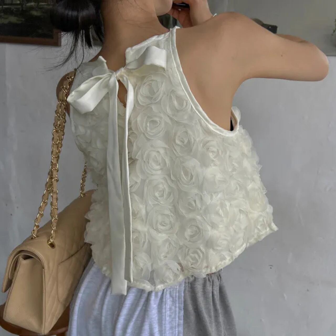 バックリボン ローズブラウス A4356