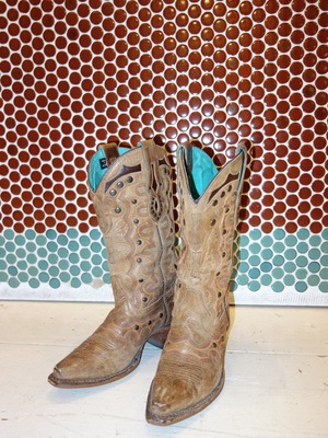 80s justin western boots【1665】