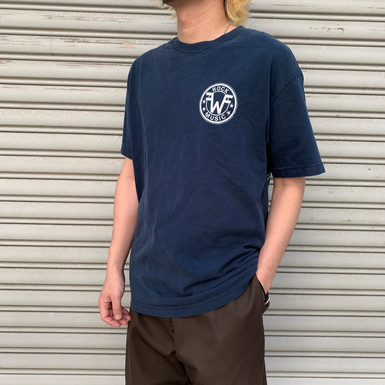 90s Weezer ウィーザー　バンドTシャツ　バンT 両面プリント　紺　L