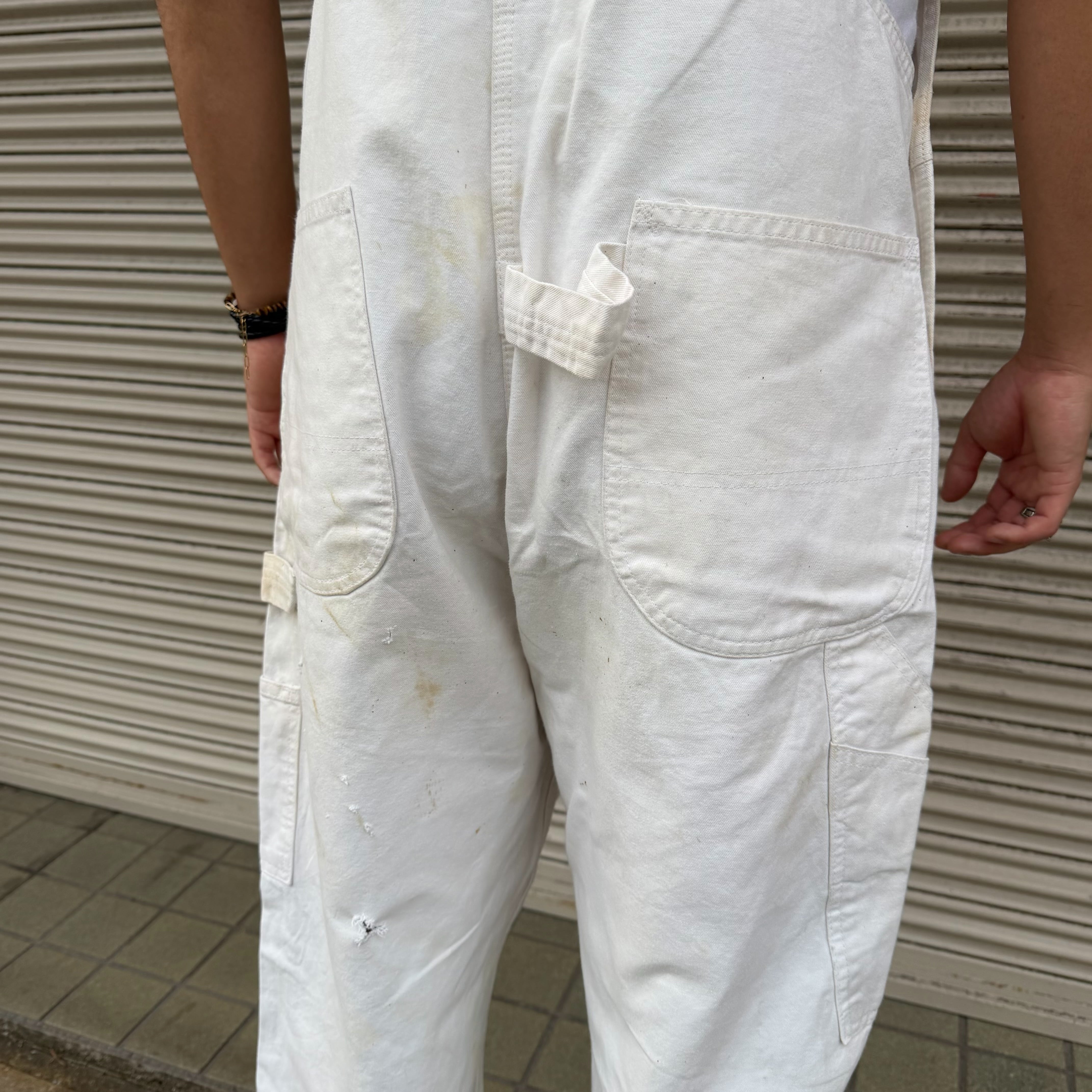90s Dickies ペインター オーバーオール ワークパンツ ホワイト