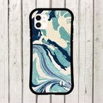 受注生産 iPhoneケース ブルーグリーンの海流マーブル｜水面模様 PABS086A