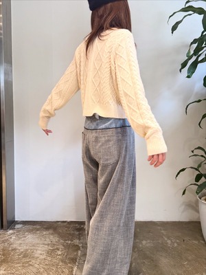 エイミーロウ  Eimee Law ニット×デニムMIX編みカーデ