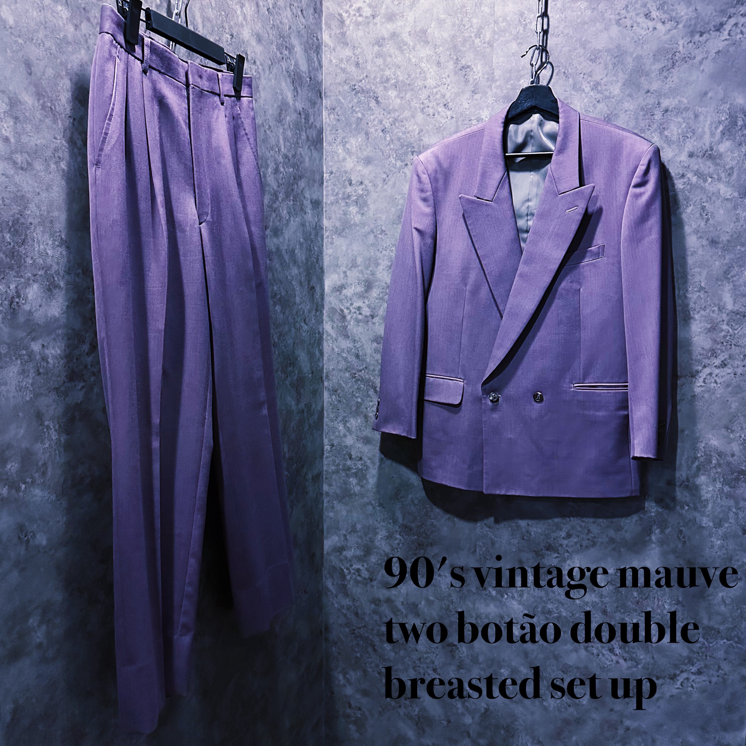 【doppio】90's vintage mauve two botão double breasted set up