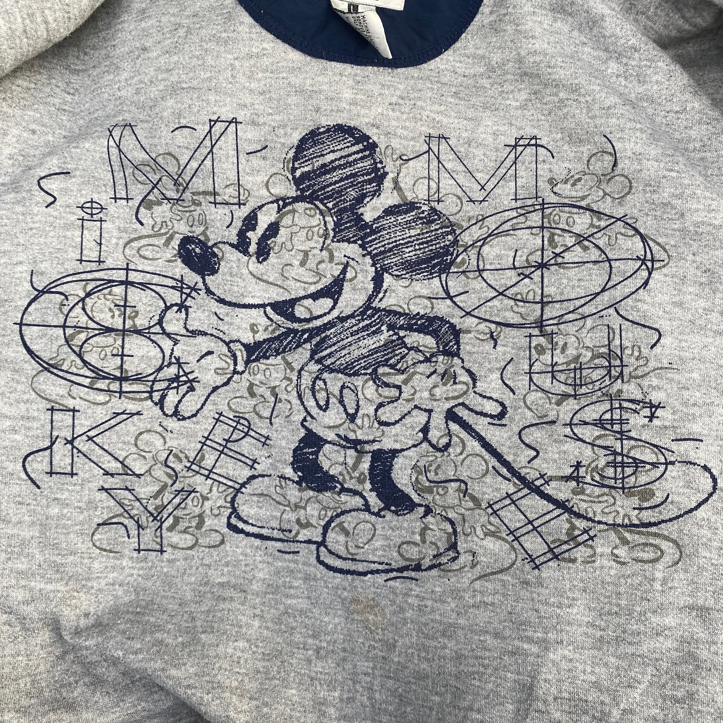Disney ディズニー　ミッキー　刺繍　ナイロンジャケット　ネイビー