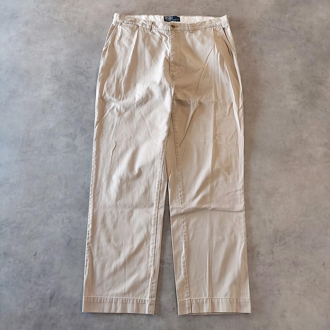 ポロ ラルフローレン W36 ポロチノ 90s USA製 ベージュ 16701 ポロバイ ラルフローレン W36 ポロチノ 90s ベージュ 古着 14955 | fuufu