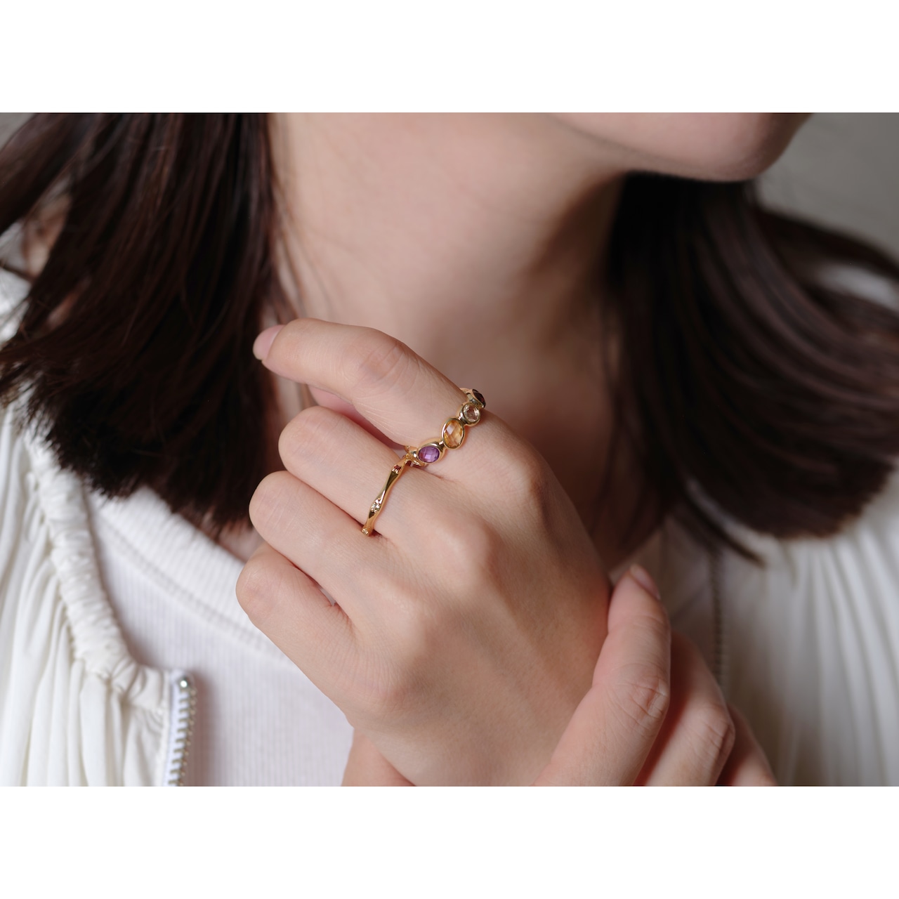 【価格改定】S925 MULTI STONE TWISTED ETERNITY RING