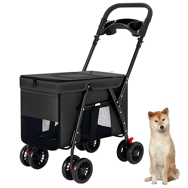 【3WAY多機能】ペットカート 折りたたみ式 ゆりかご付き 犬猫兼用 15kg 3WAY多機能】ペットカート 折りたたみ式 ゆりかご付き 犬猫兼用 15kg