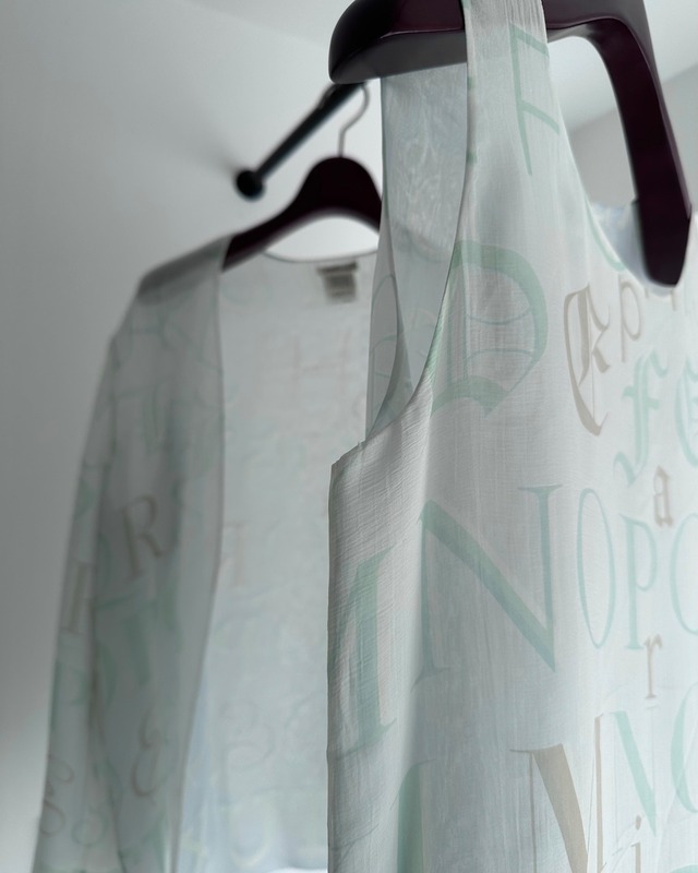 HERMÈS by Martin Margiela　CALLIGRAPHY PRINT SHEER ENSEMBLE