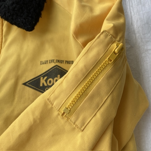 Kodak ボアブルゾン 80s イエロー 企業物 日本製 ヴィンテージ古着 画像5