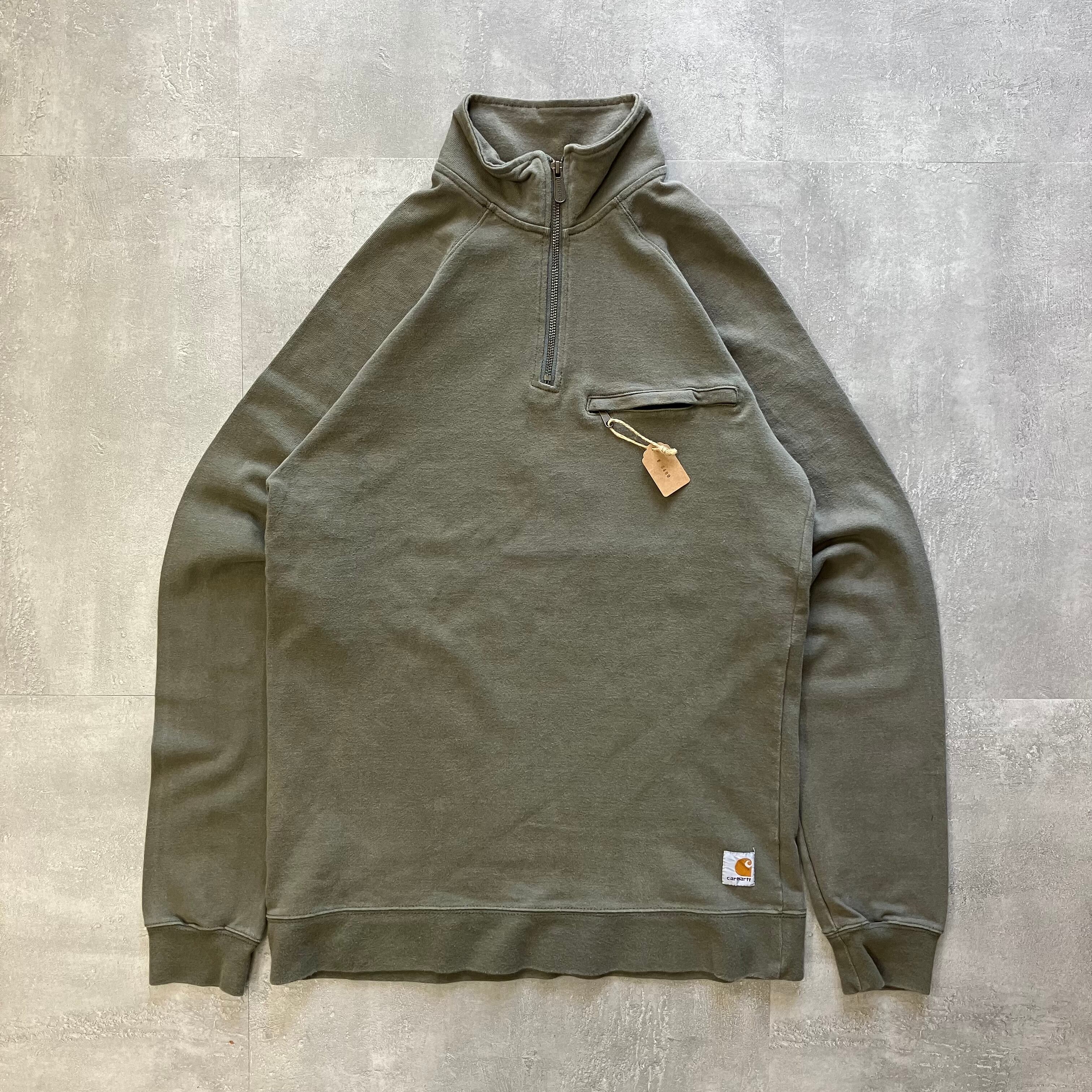 Carhartt メキシコ製 ハーフジップ スウェット モスグリーン No.1431