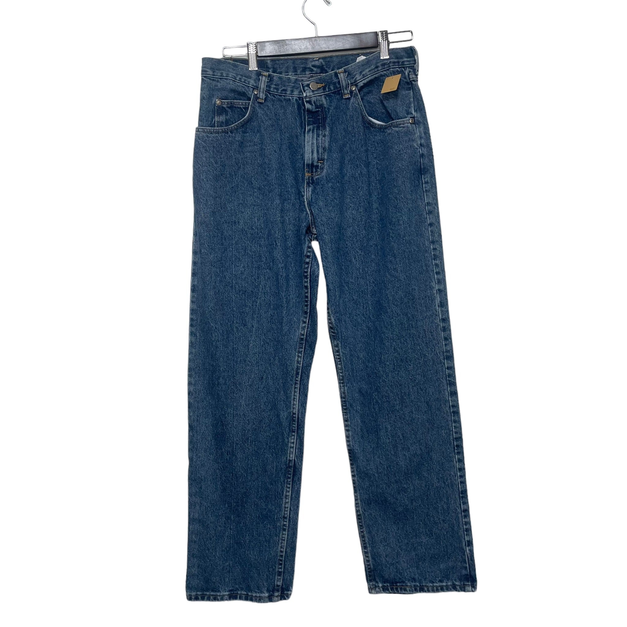 W32×L30】wrangler デニムパンツ 革パッチ | 古着屋OLDGREEN
