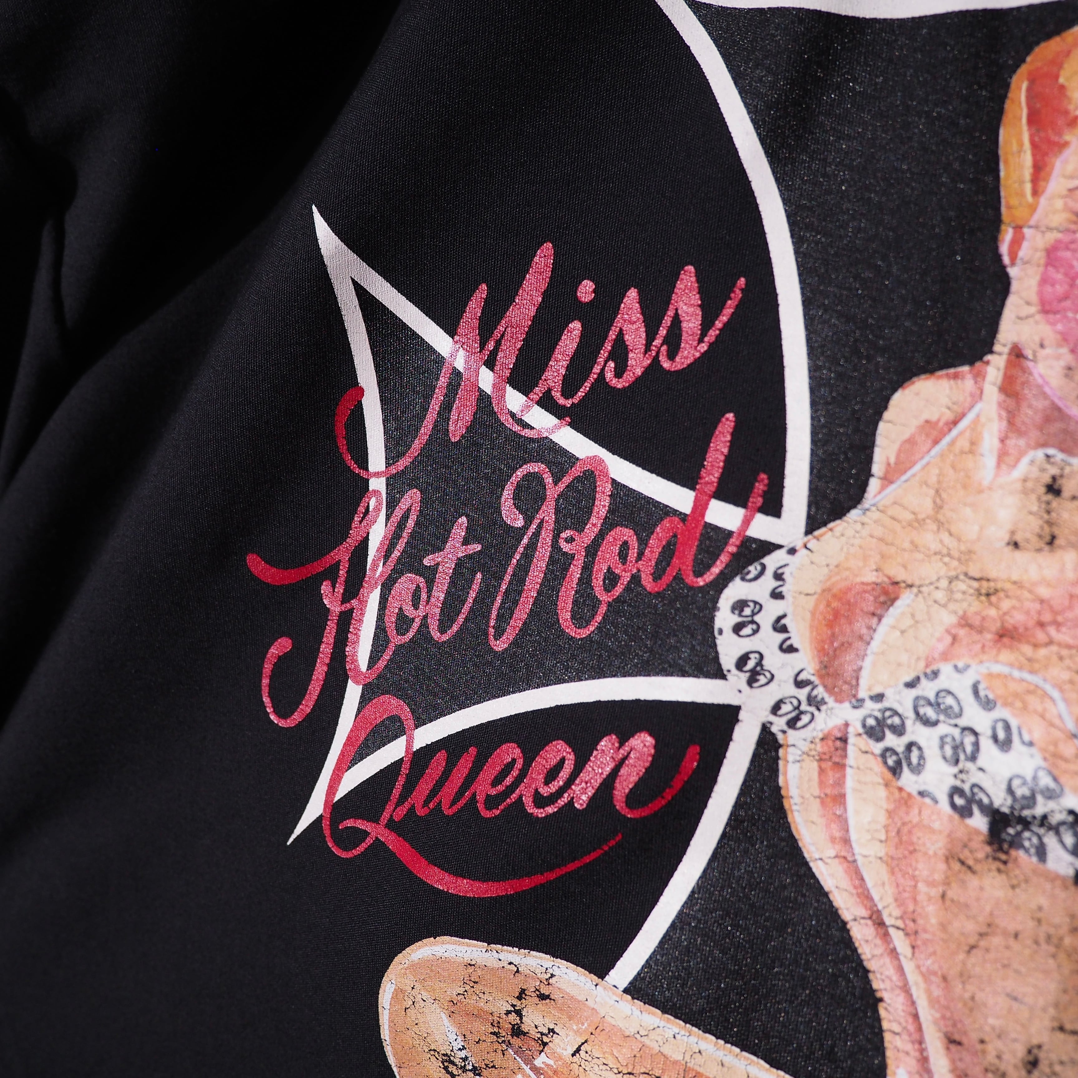 " RED KAP " Glamorous girl Crack printed Vintage loose Work SS shirt
