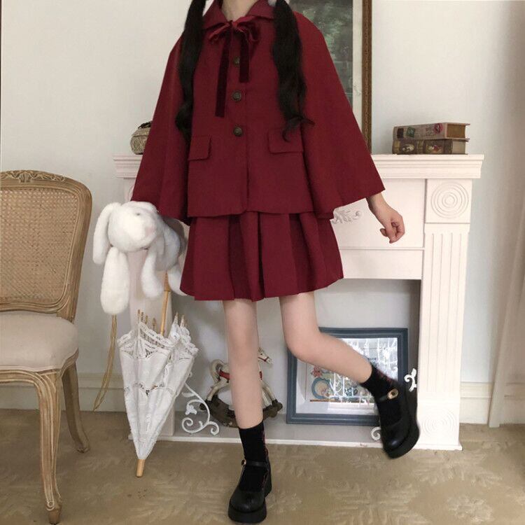 スカート オータムプリーツスタンダード薄手ドレス スプリング レトロ 春物 秋物 萌量不足66710407904