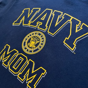 【SOFFE】NAVY MOM Tシャツ プリント USARMY アーチロゴ L  ネイビー us古着