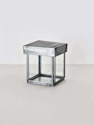 ガラスボックス リサイクルスチール コットンスワブ / Glass Box with Recycle Steel Lid Cotton Swab PUEBCO