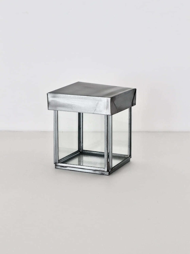 ガラスボックス リサイクルスチール コットンスワブ / Glass Box with Recycle Steel Lid Cotton Swab PUEBCO