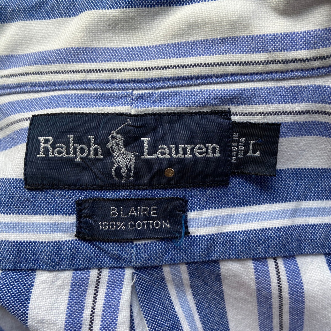 90年代 Ralph Lauren ラルフローレン BLAIRE 長袖 ストライプ柄 ボタン 