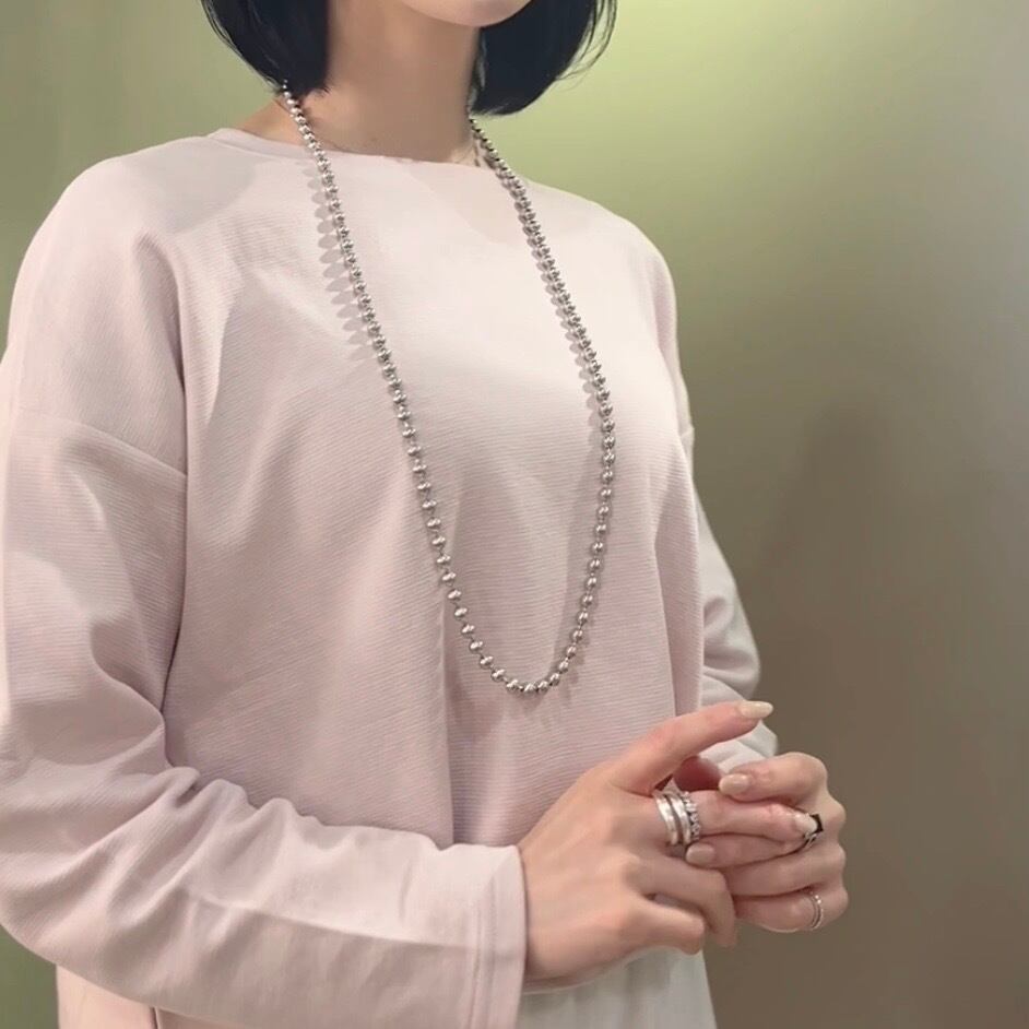 Christian Dior】2233 DIOR ロングボールチェーンネックレス 92cm 2way