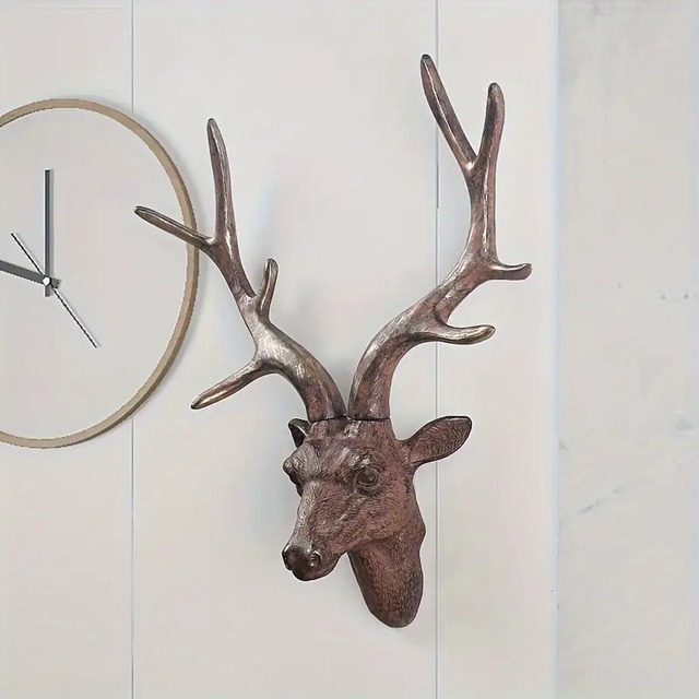 壁掛け インテリア 鹿 ハンティングトロフィー調 北欧 おしゃれ 置物 アート オーナメント モニュメント 動物 アニマル リビング 玄関 4-7