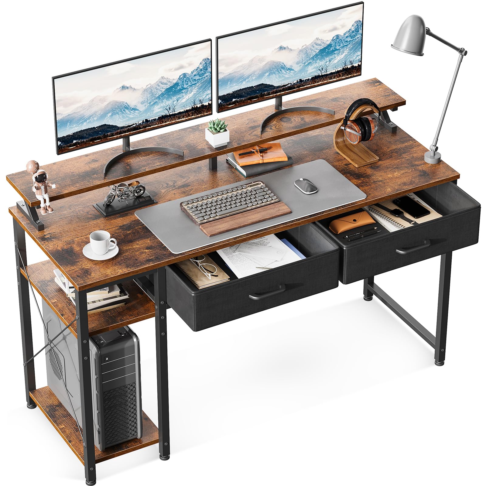 モニター台付き ゲーミング＆パソコンデスク Amazon.co.jp: GTRACING ゲーミングデスク パソコンデスク L字