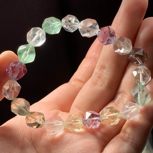 mixストーン・ダイヤモンドカット☆デザインブレスレット