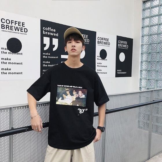 全2色 Tシャツ カットソー プリント カジュアル シンプル メンズ