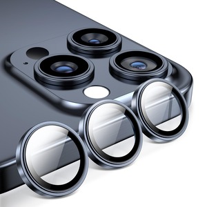 【在庫のみ】【ガイド枠一体化】MAGIC JOHN 対応 iPhone15 Pro/15 Pro Max 用 カメラフィルム 黒縁取り オープナー付き 簡単装着 いphone15pro カメラ保護フィルム 露出オーバー防止 防塵 航空用アルミ合金 カメラカバー ブルー