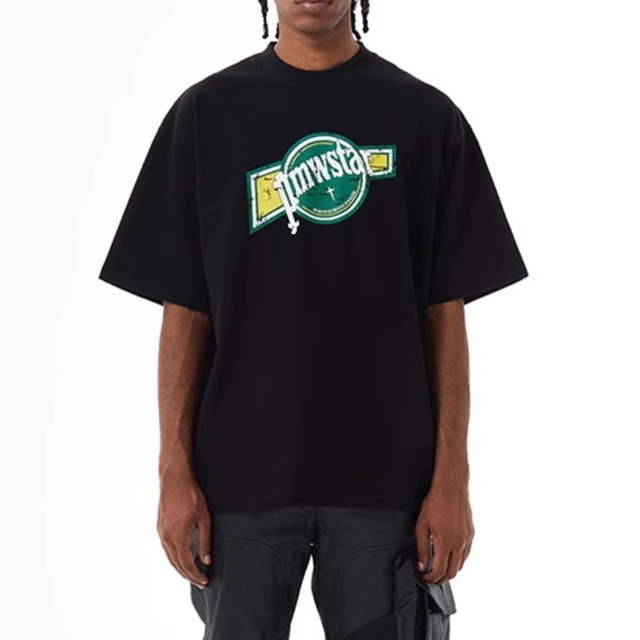 【DRIP2807】PMW Drink Filter Retro Print Cotton Tee