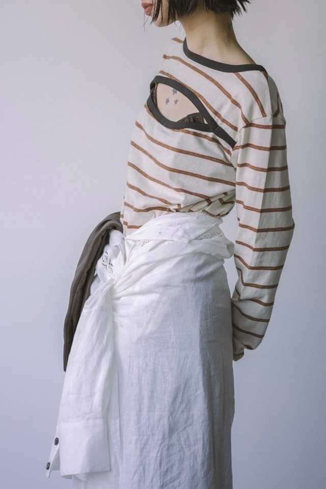 oll  vintage boarder Honey long sleeve　ヴィンテージボーダーロングTシャツ　Beige