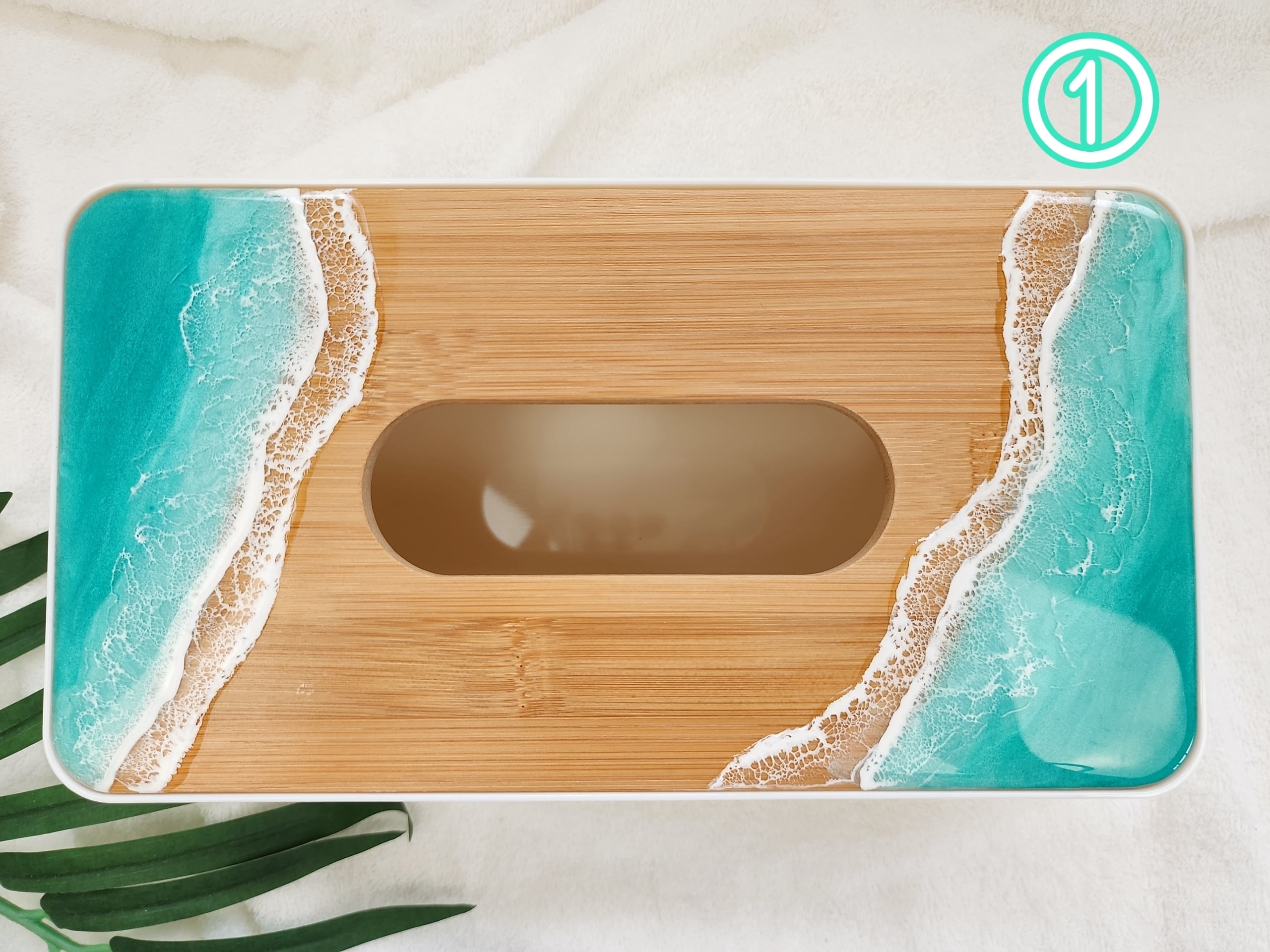 134.オーシャンレジンアート ティッシュBOX | Leaf Edgez