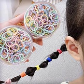 ヘアゴム 子供 女の子 カラフル 100本セット キッズ 小さめ 髪ゴム 大容量 収納ポーチ付き アクセサリー 可愛い 凹凸デザイン カラー 髪留め 髪飾り プレゼント 誕生日 飾り 金具なし ヘアアクセサリー 結びなし