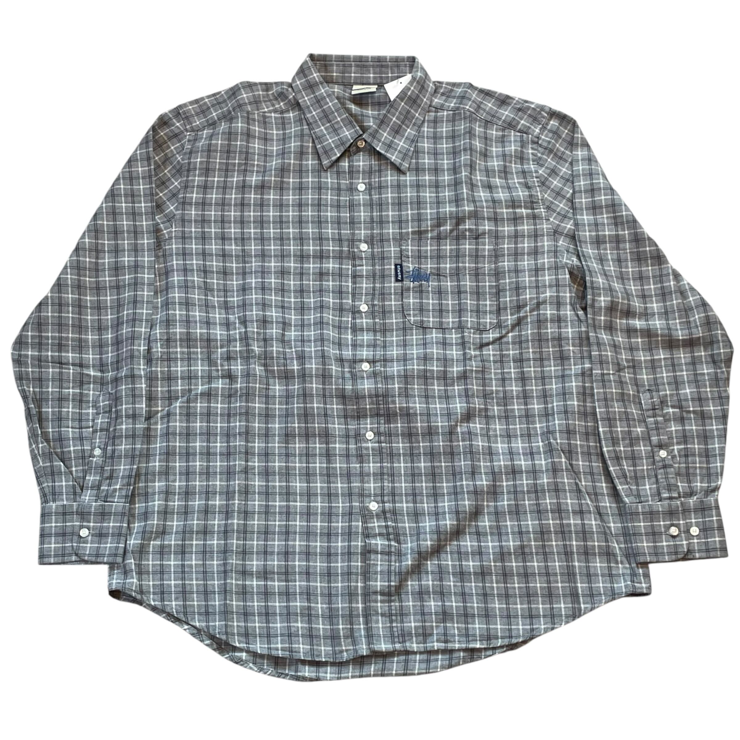 2000s Bootleg STUSSY embroidery check shirt