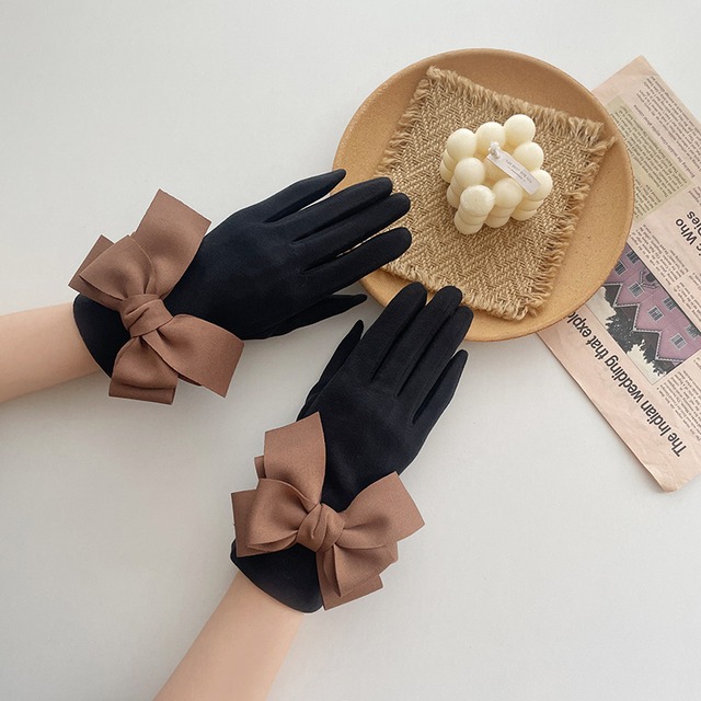 リボン付き手袋♢全2色　12355