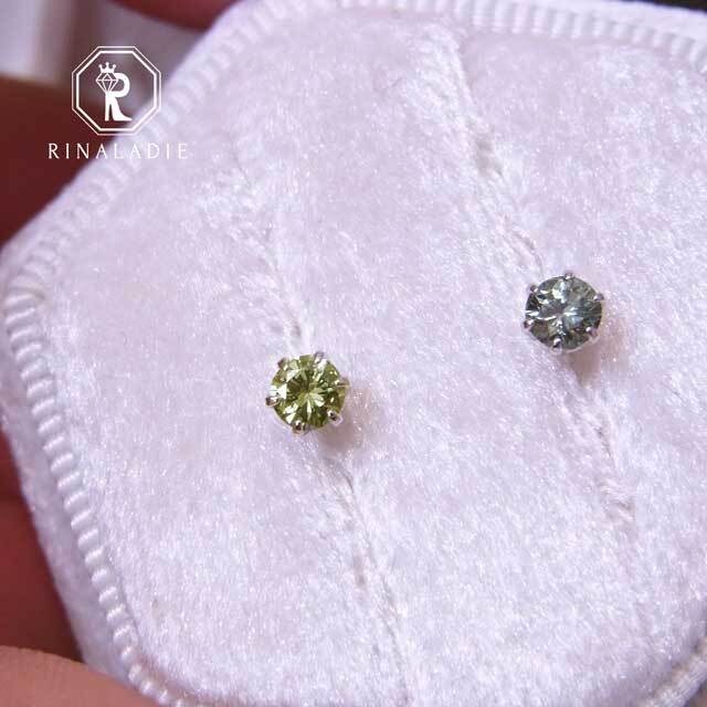 大特価★Pt900天然グリーンダイヤモンド★テリツヤ◎のスタッドピアス総0.295ct