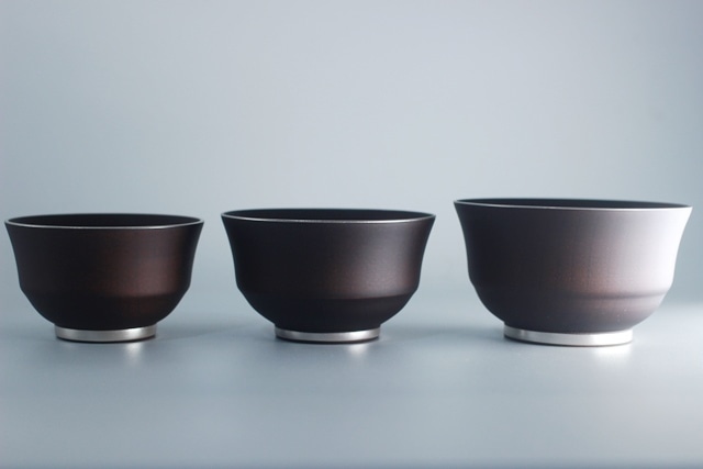 人気です！　WOOD bowl 銀彩　ブラウン　L