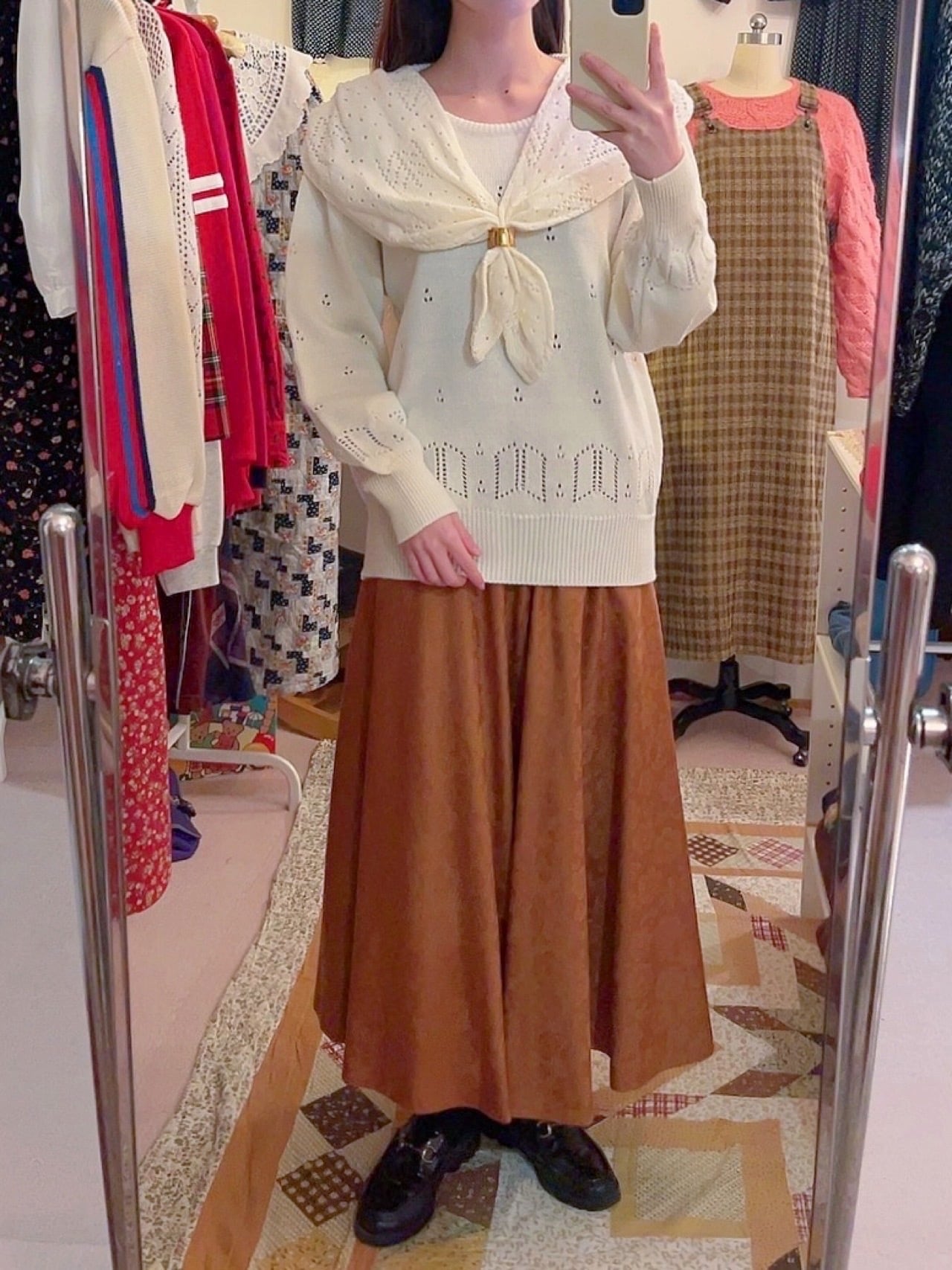 openwork sailor collar knit