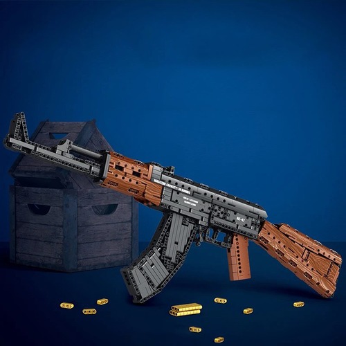 ブロック おもちゃ AK-47 1366ピース ミリタリー アサルトライフル 着脱式マガジン