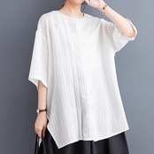 ハーフスリーブ ヒップ丈 シャツ  30176