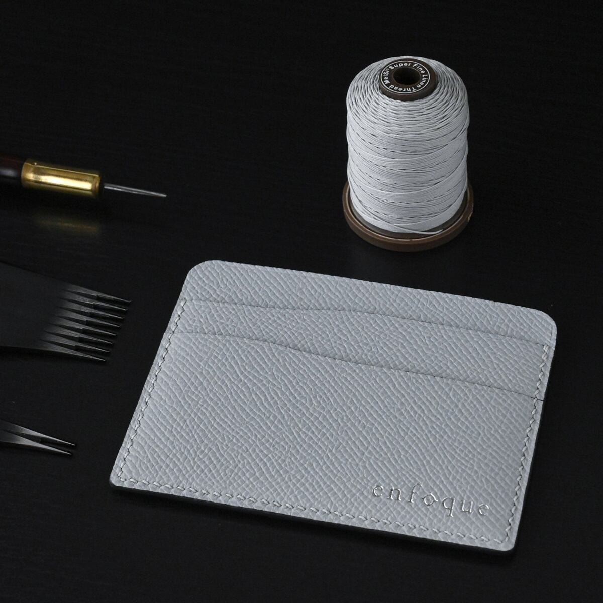 手縫い仕立てのカードケース フレンチカーフレザー&フレンチゴートレザー