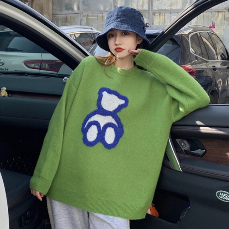 セーター ウィンターレッドグリーンスタンダードスタイル レトロ 冬物 YY-ファッション55483131154